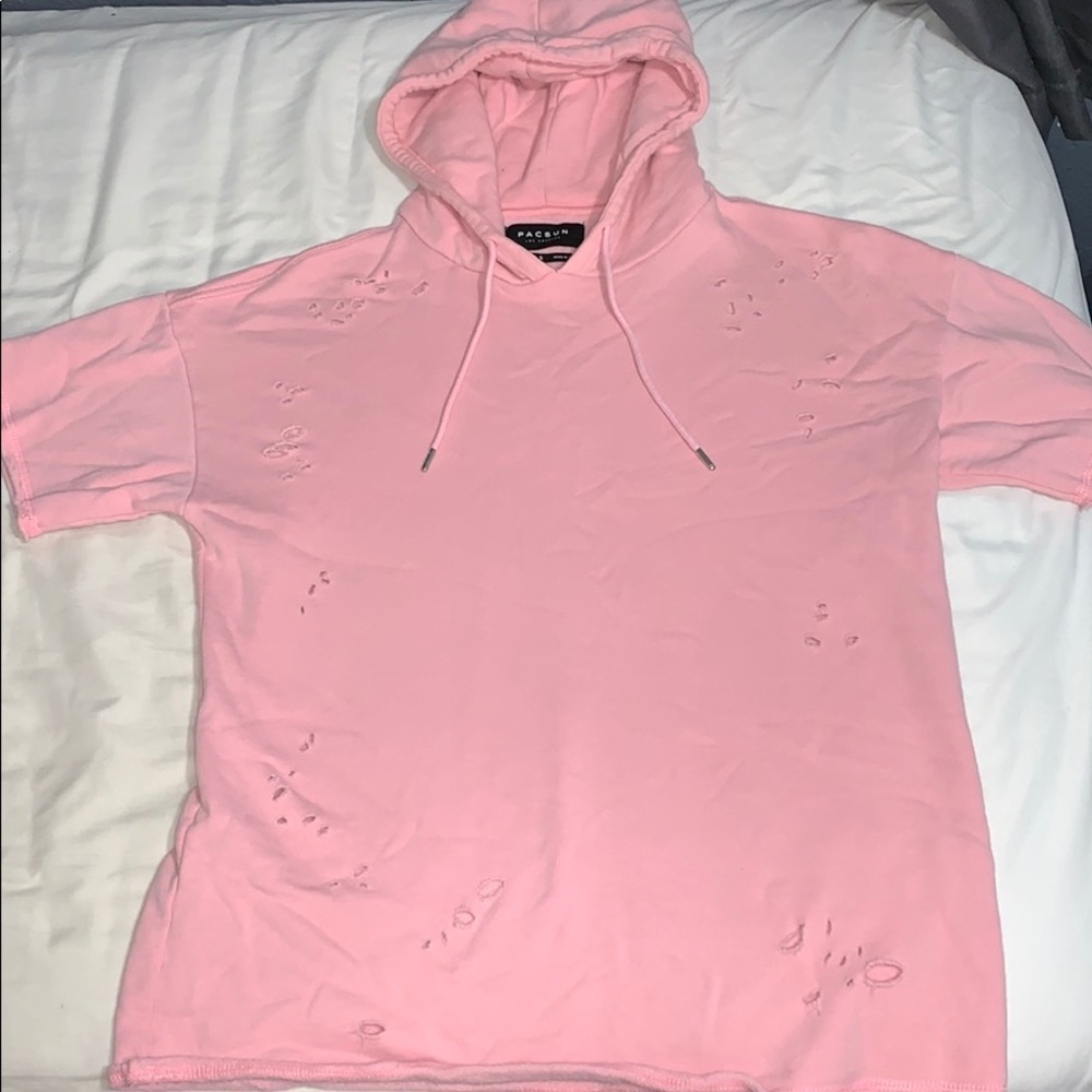 🔥PINK PACSUN DISTRESS HOODIE SHIRT SIZE SMALL!!